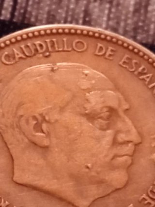 Moneda 2.5 PESETAS 1953 EXCESO DE METAL