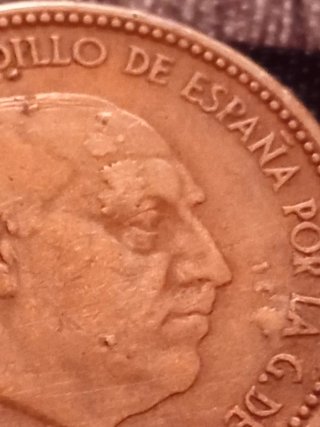 Moneda 2.5 PESETAS 1953 EXCESO DE METAL