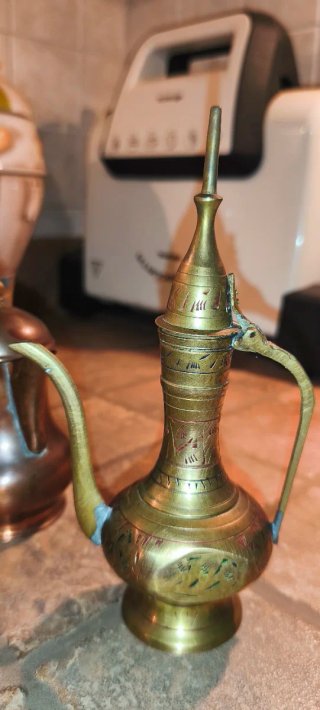 Set 5 Caffettiere Arabe Vintage Dallah Rame