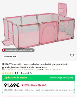 Parque infantil rosa para bebés