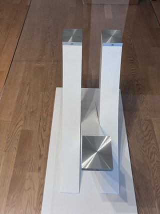 Mesa de centro cristal y metal