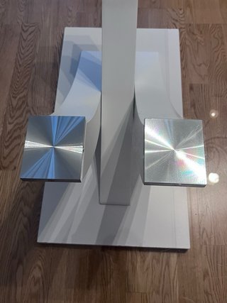 Mesa de centro cristal y metal