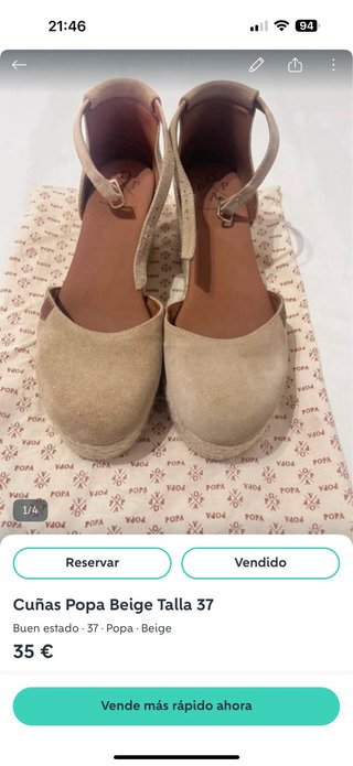 Zapatos Popa Beige Talla 37