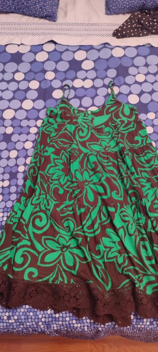 Vestido Roxy floral verde y marrón