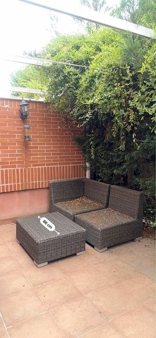 Conjunto Muebles Jardín Ratán Marrón Silla y mesa