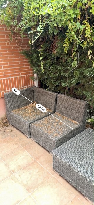 Conjunto Muebles Jardín Ratán Marrón Silla y mesa