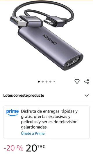 UGREEN Tarjeta Capturadora Vídeo USB HD 1080p 60Hz