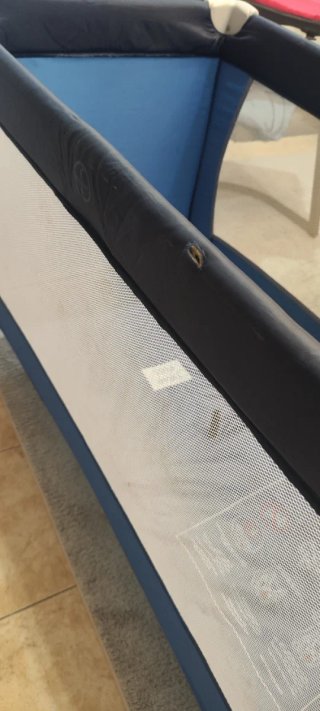 Cuna de viaje azul marca Asalvo