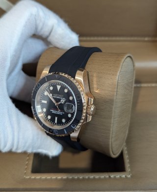 Reloj Seiko Mod Yacht-Master Negro Rose Gold