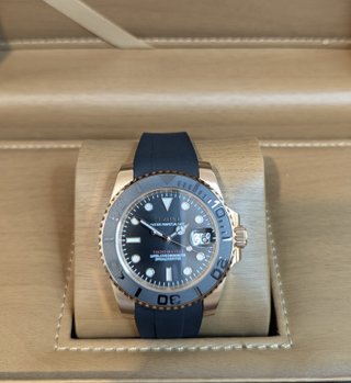 Reloj Seiko Mod Yacht-Master Negro Rose Gold