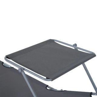 Tumbona plegable con toldo gris