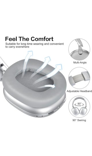 Auriculares C6 ANC Bluetooth Plata