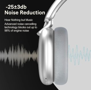 Auriculares C6 ANC Bluetooth Plata