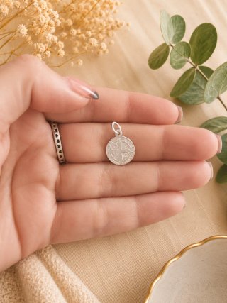 Colgante Medalla San Benito Plata 925