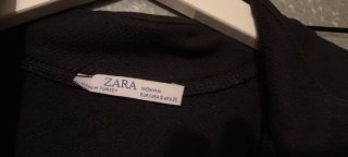Vestido Zara negro con detalles naranja Talla S
