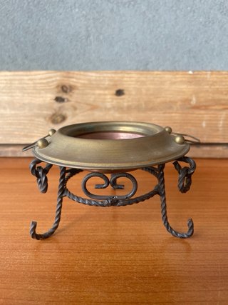 Braciere decorativo vintage ferro battuto e rame