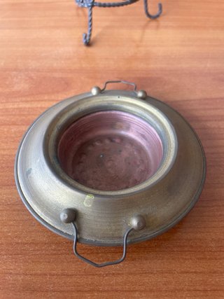 Braciere decorativo vintage ferro battuto e rame