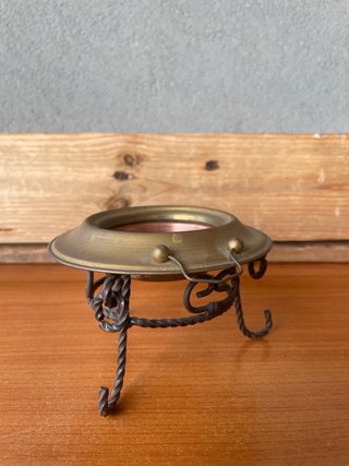 Braciere decorativo vintage ferro battuto e rame