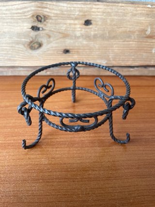 Braciere decorativo vintage ferro battuto e rame