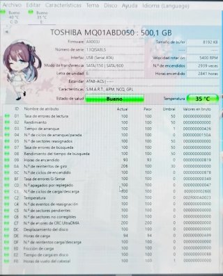 Disco Duro Toshiba 2.5-SATA 500GB-MQ01ABD050
