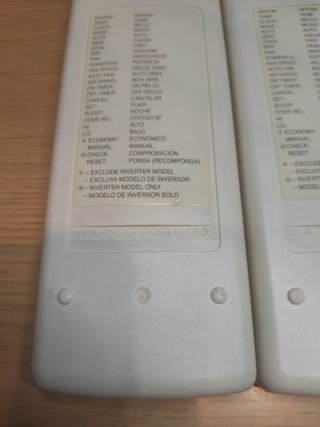 Mandos Aire Acondicionado Panasonic A75C2293