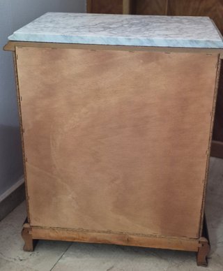 Conjunto 2 Mesitas Noche Antiguas Madera y Mármol