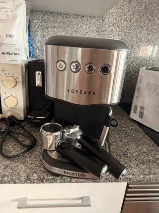 Cafetera toscana Negra y Plateada