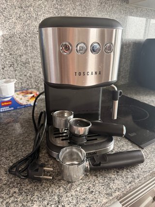 Cafetera toscana Negra y Plateada