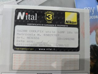 Nikon Coolpix S6200 Bianco 16MP 10x Zoom Ottico