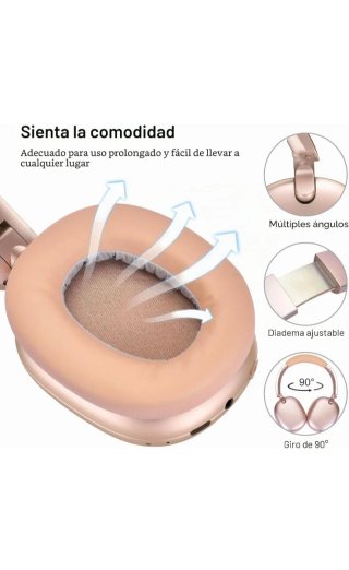 Auriculares C6 Cancelación Ruido Activa Oro Rosa