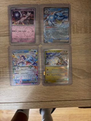 Lote 4 Cartas Pokémon: Mewtwo, Blastoise, Lapras,