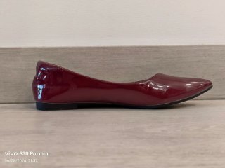 Zapatos Bailarinas Puntiagudos Burdeos
