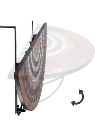 Mesa Auxiliar Tectake Redonda Mosaico