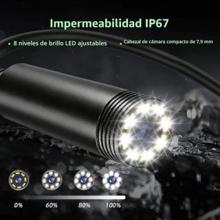Endoscopio cámara de inspección 4.3" 8 LED 5m IP67