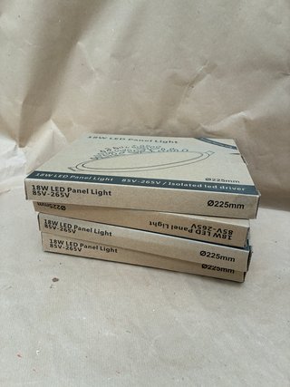 4 paneles LED nuevos 18W Ø225 mm blanco frío