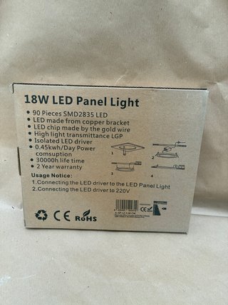 4 paneles LED nuevos 18W Ø225 mm blanco frío