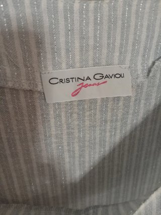 Vestido Cristina Gavioli azul claro/plateado/blan
