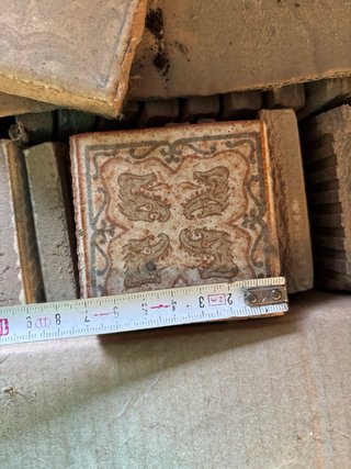 Lote de 72 azulejos antiguos náuticos y florales