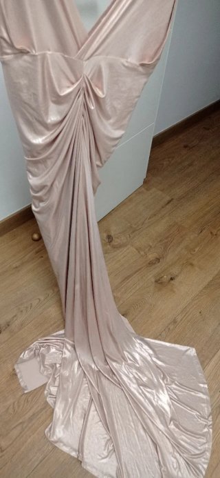 Vestido fiesta dorado rosa talla L