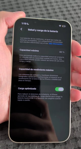 iPhone 13 128GB Blanco batería al 86% vida