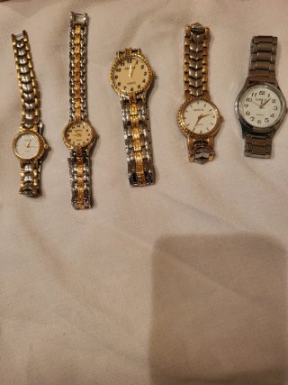 Lote 5 Relojes Geneva Oro y Plata