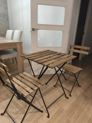 Mesa y 2 Sillas Terraza Plegables Ikea