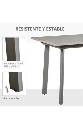 Mesa de comedor gris y marrón. Sin estrenar.