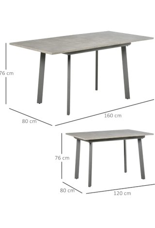 Mesa de comedor gris y marrón. Sin estrenar.