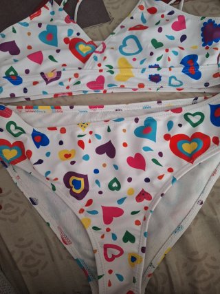 Bikini infantil 11-12 años corazones