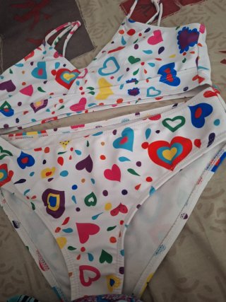 Bikini infantil 11-12 años corazones