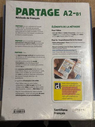PARTAGE A2/B1 LIVRE+CAHIER