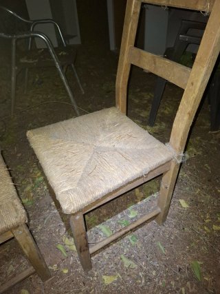 Sillas de esparto antiguas de madera