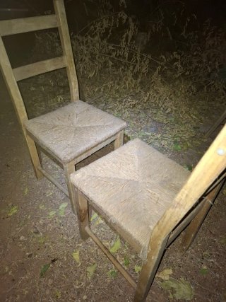 Sillas de esparto antiguas de madera