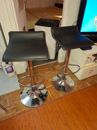 Juego de 2 Sillas Altas Negras